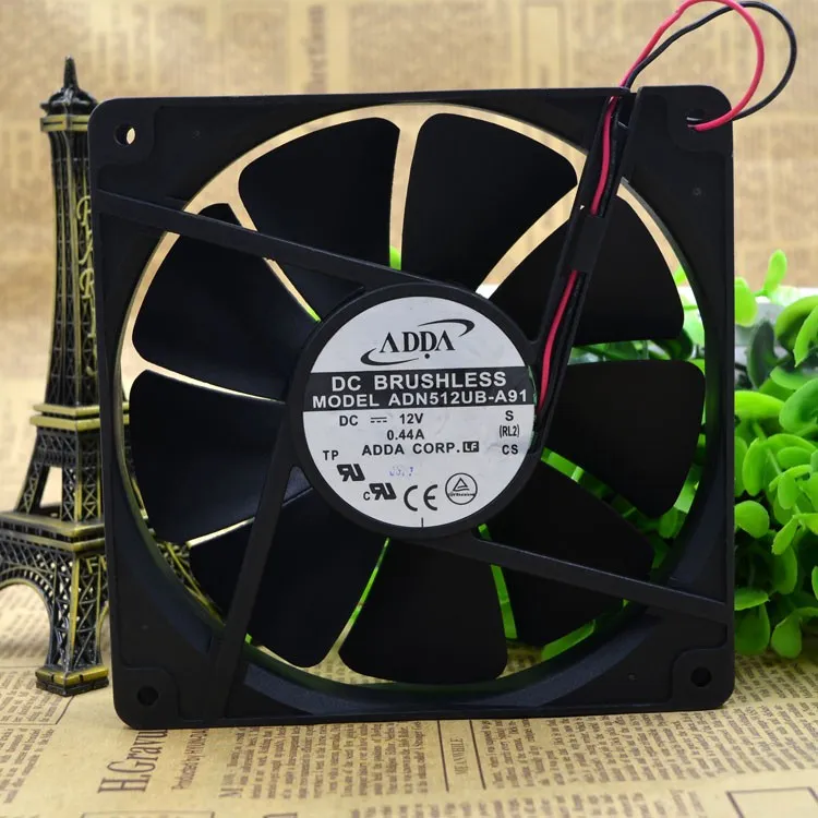 ADDA ADN512UB-A91 13525 12V 0.44A 13.5CM / cm dual ball bearing chassis fan ADDA ADN512UB-A91 13525 12V 0.44A 13.5CM / cm dual ball bearing chassis fan