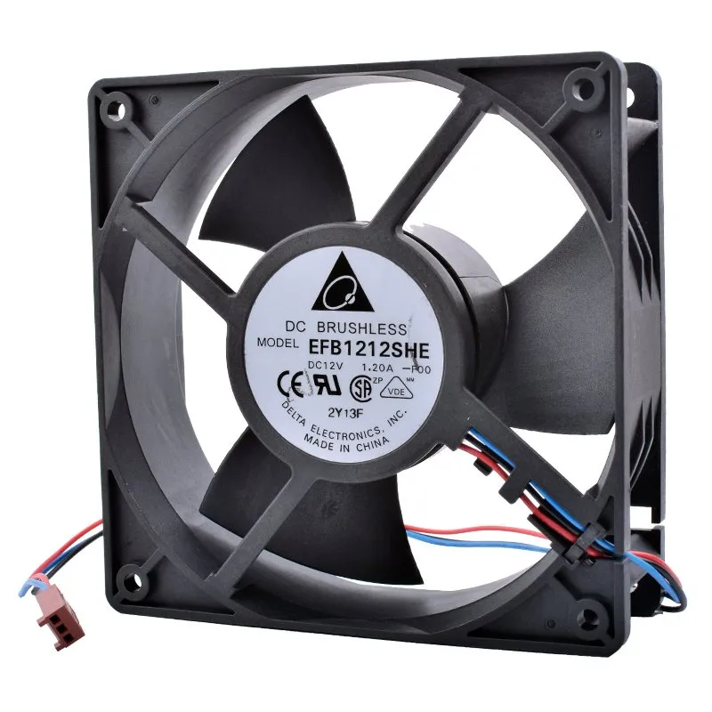 Delta EFB1212SHE 12V 1.2A 138 12CM Chassis Server Cooling Fan Delta EFB1212SHE 12V 1.2A 138 12CM Chassis Server Cooling Fan