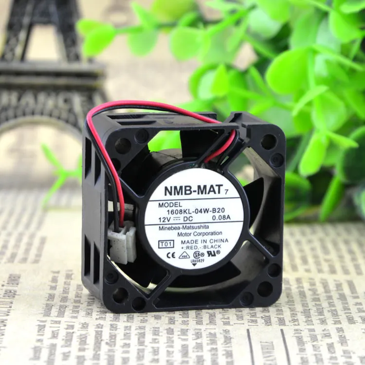 NMB 1608KL-04W-B20 4CM 40 12V 0.08A two lines silent cooling fan NMB 1608KL-04W-B20 4CM 40 12V 0.08A two lines silent cooling fan