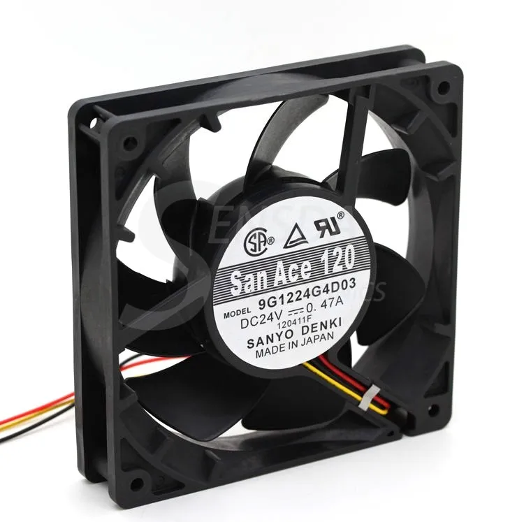 SANYO 9G1224G4D03 12025 24V 120mm 12CM 0.47A 3P axial cooling fan SANYO 9G1224G4D03 12025 24V 120mm 12CM 0.47A 3P axial cooling fan