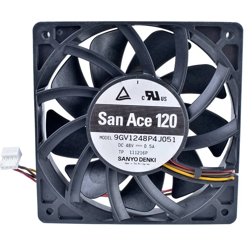 Sanyo 9GV1248P4J051 DC48V 0.50A 4-wire double ball bearing server fan Sanyo 9GV1248P4J051 DC48V 0.50A 4-wire double ball bearing server fan