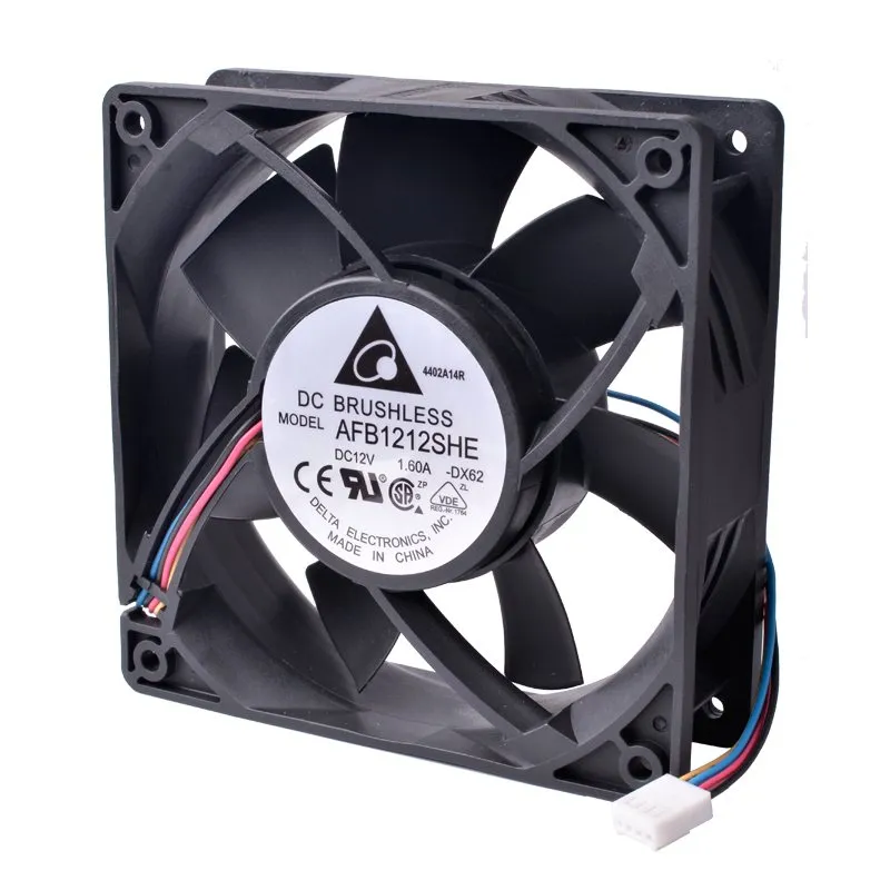 DELTA AFB1212SHE 12V 1.6A 4-wire 4Pin PWM double ball bearing cooling fan DELTA AFB1212SHE 12V 1.6A 4-wire 4Pin PWM double ball bearing cooling fan