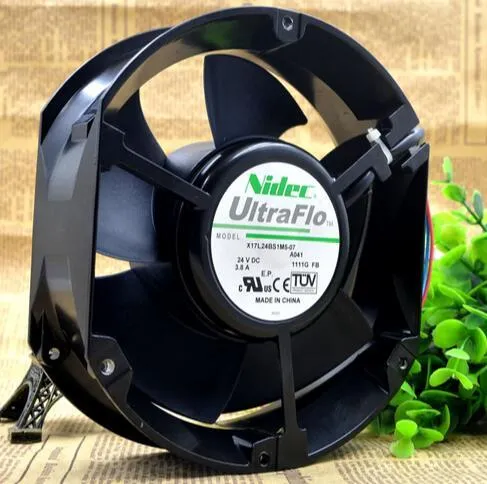 Nidec X17L24BS1M5-07 A041 DC24V 3.8A 17CM Axial Flow Cooling Fan Nidec X17L24BS1M5-07 A041 DC24V 3.8A 17CM Axial Flow Cooling Fan