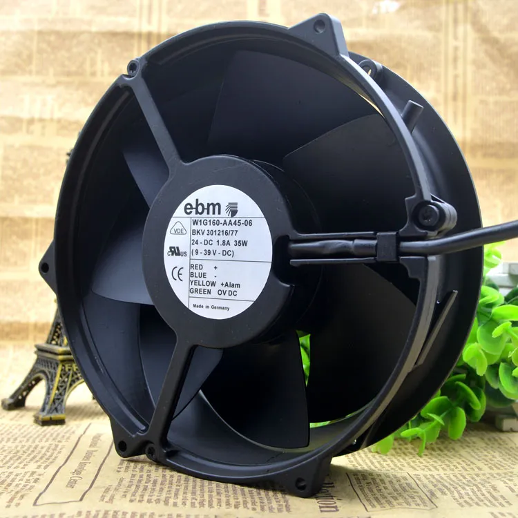 EBM W1G160-AA45-06 24V 1.8A 17CM metal high temperature resistant fan EBM W1G160-AA45-06 24V 1.8A 17CM metal high temperature resistant fan