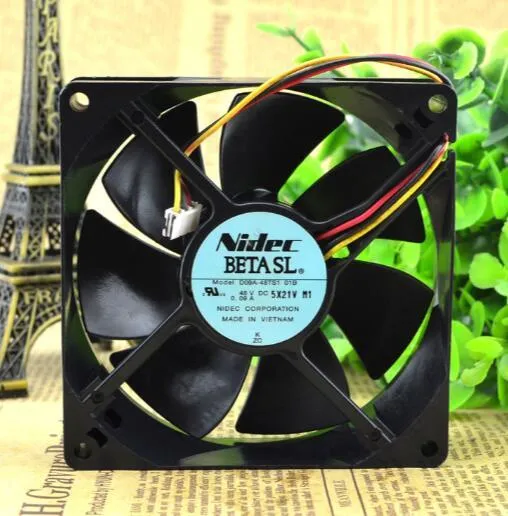 Nidec D09A-48TS1 01B DC 48V 0.09A 9CM 90*90*25mm 3 Lines Cooling Fan Nidec D09A-48TS1 01B DC 48V 0.09A 9CM 90*90*25mm 3 Lines Cooling Fan