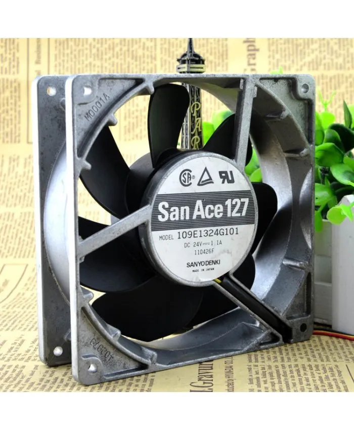 SANYO DENKI SAN ACE 109E1324G101 DC 24V 1.1A 3 wire 12.7CM Aluminum frame cooling fan SANYO DENKI SAN ACE 109E1324G101 DC 24V 1.1A 3 wire 12.7CM Aluminum frame cooling fan