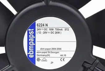 EBMPAPST TYP 6224N 24 VDC 18 w 750 ma 172 * 51 mm aluminum frame fan EBMPAPST TYP 6224N 24 VDC 18 w 750 ma 172 * 51 mm aluminum frame fan
