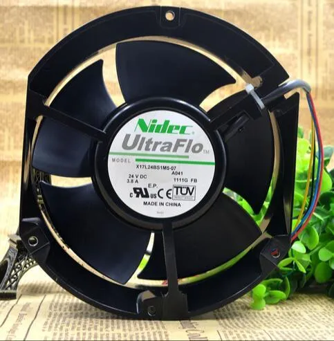 Nidec X17L24BS1M5-07 A041 DC24V 3.8A 17CM Axial Flow Cooling Fan Nidec X17L24BS1M5-07 A041 DC24V 3.8A 17CM Axial Flow Cooling Fan
