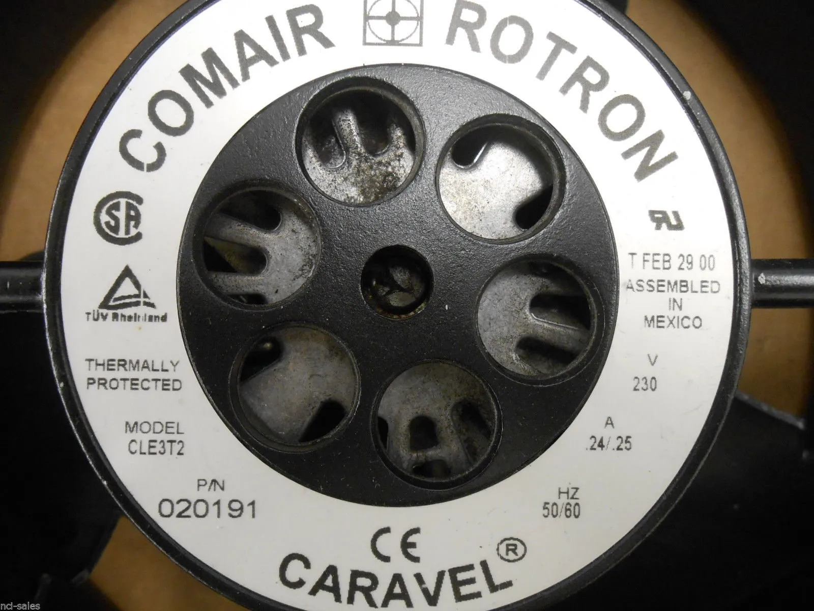 Comair Rotron CLE3T2 230VAC Thermally Protected Condenser Cooling Fan Comair Rotron CLE3T2 230VAC Thermally Protected Condenser Cooling Fan
