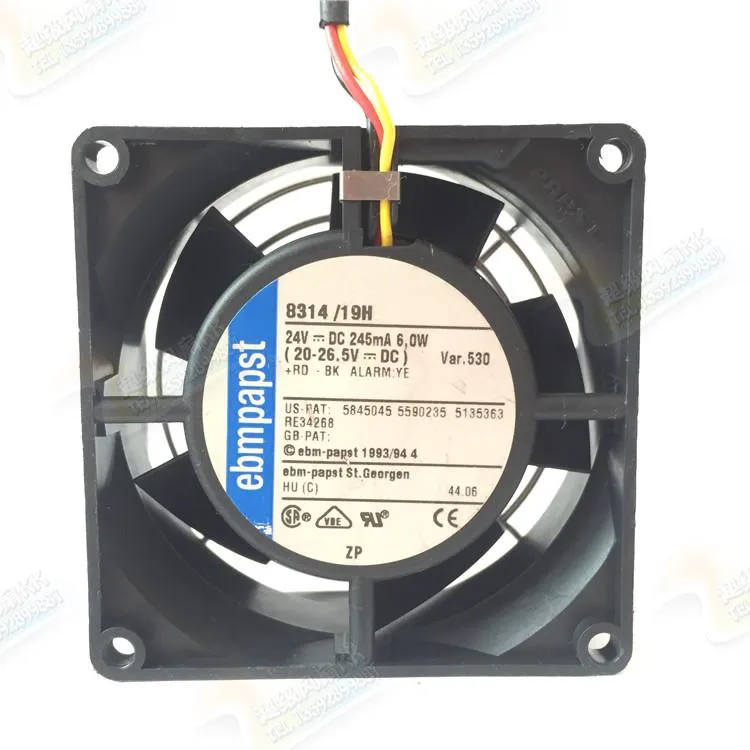 ebmpapst 8314/19H 8314/2H 80*80*32mm 24V 6W 3pin Ball Bearing cooling fan ebmpapst 8314/19H 8314/2H 80*80*32mm 24V 6W 3pin Ball Bearing cooling fan