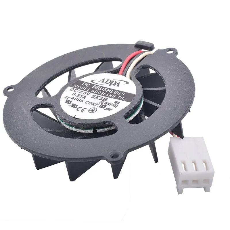 ADDA AD0605HB-TB3 DC 5V 0.25A Double ball bearing Notebook cooling fan ADDA AD0605HB-TB3 DC 5V 0.25A Double ball bearing Notebook cooling fan