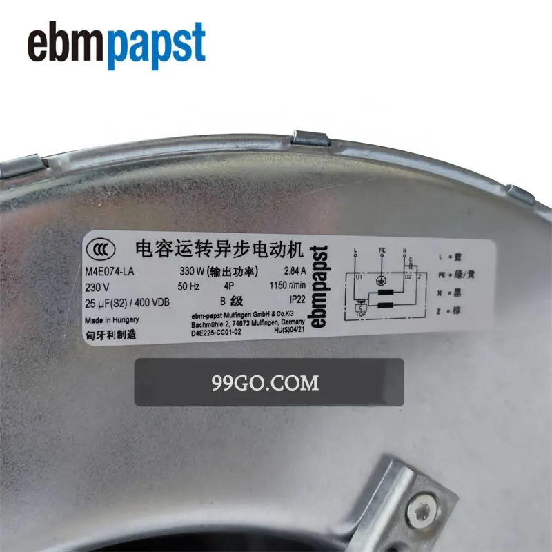 D4E225-CC01-02 M4E074-LA ebmpapst fan D4E225-CC01-02 M4E074-LA ebmpapst fan